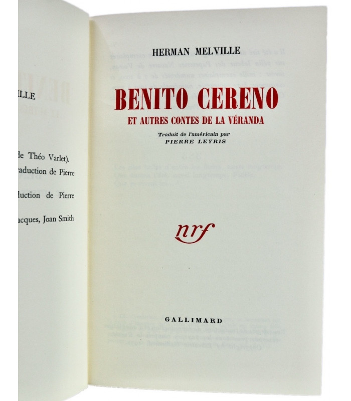 MELVILLE (Herman) - Benito Cereno - PRASSINOS (Mario)