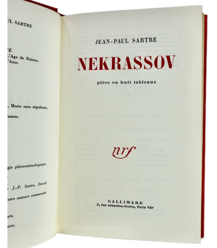 SARTRE (Jean-Paul) - Nekrassov - PRASSINOS (Mario)