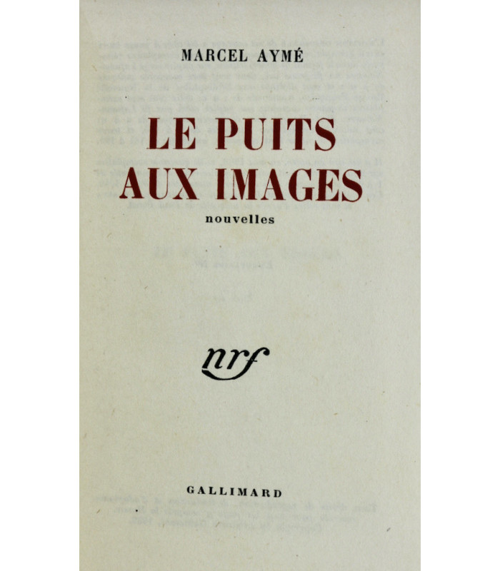 AYMÉ (Marcel) - Le Puits aux images - BONET (Paul)