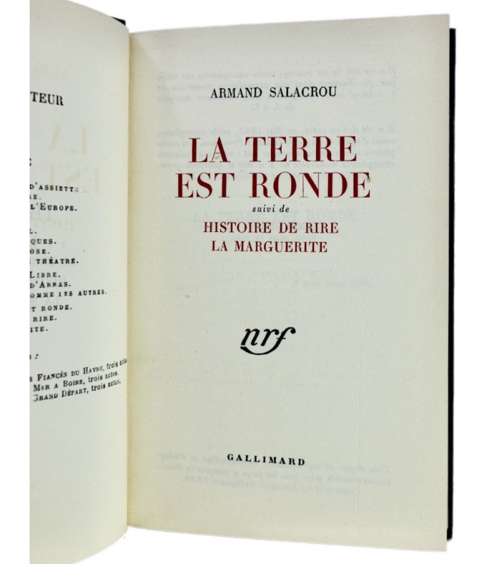 SALACROU (Armand) - Théâtre **** - PRASSINOS (Mario)