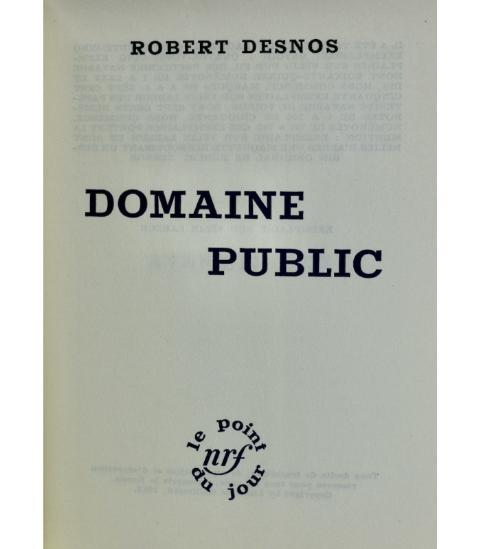 DESNOS (Robert) - Domaine public