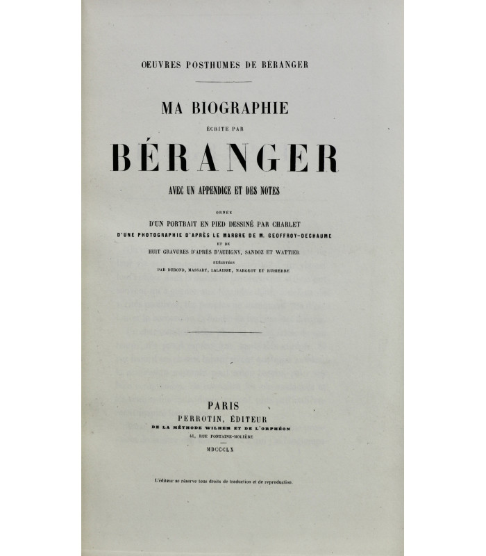 BÉRANGER (Pierre-Jean de) - Oeuvres complètes