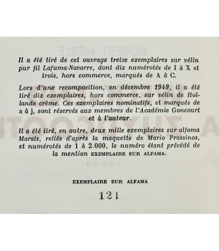 MERLE (Robert) - Week-end à Zuydcoote - PRASSINOS (Mario)