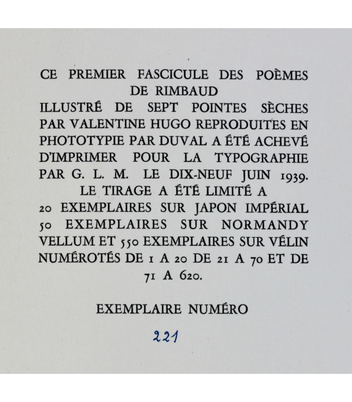 RIMBAUD (Arthur) & ÉLUARD (Paul) - Les Poètes de sept ans - HUGO (Valentine)
