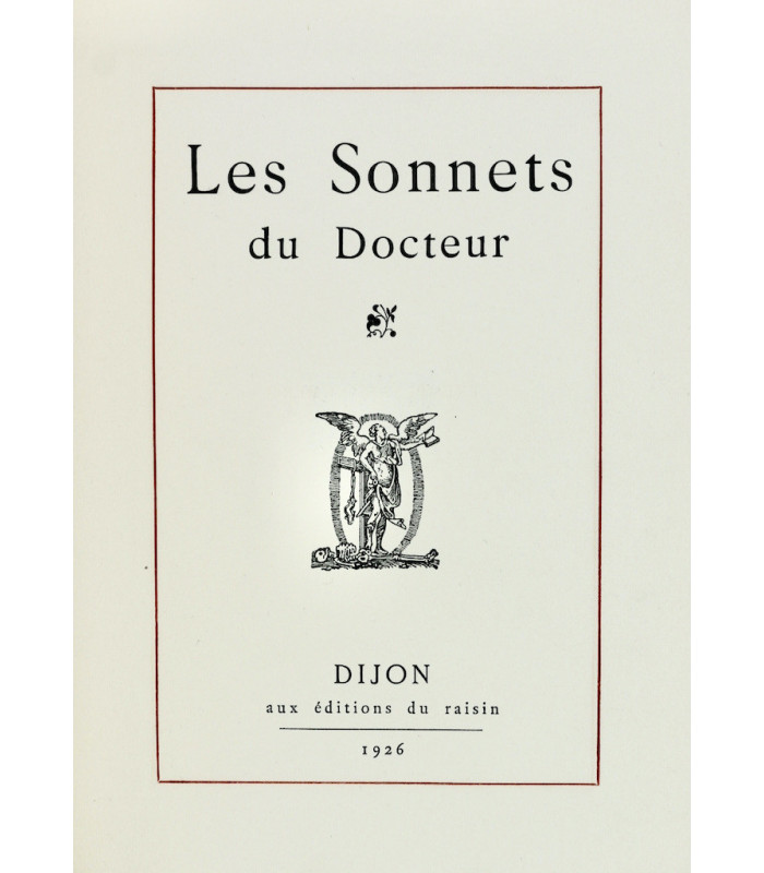 CAMUSET (Georges) - Les Sonnets du Docteur - LABOUREUR (Jean-Émile)