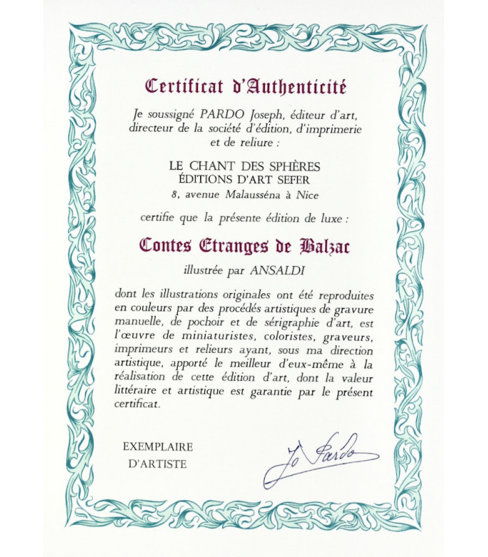 BALZAC (Honoré de) - Contes étranges - ANSALDI (Arnaud)