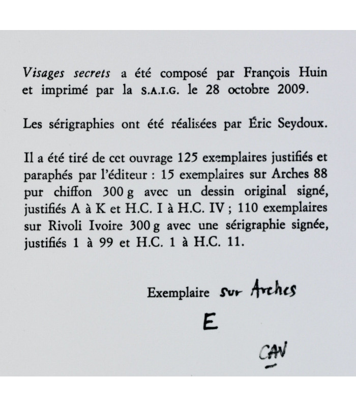 BOURGEADE (Pierre) - Visages secrets - BESSON (Mylène)