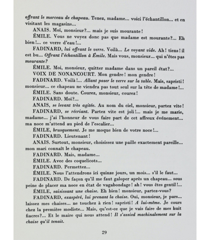 LABICHE (Eugène) & MICHEL (Marc) - Un Chapeau de paille d’Italie - DUFOUR (Émilien)