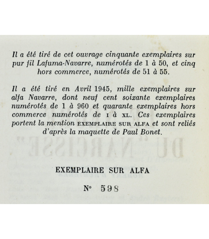 CONRAD (Joseph) - Le Nègre du Narcisse - BONET (Paul)