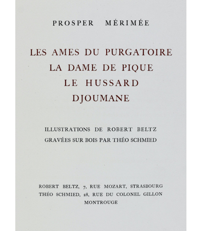 MÉRIMÉE (Prosper) - Les Âmes du Purgatoire [...] - BELTZ (Robert)